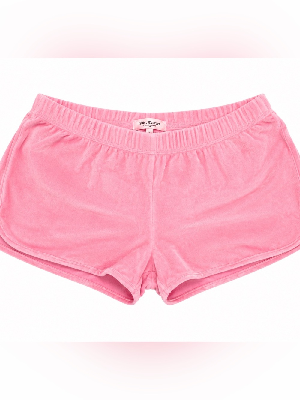 Juicy Couture Pink Velour Lounge Sleep Shorts Women’s Large Y2K Rhinestone Logo